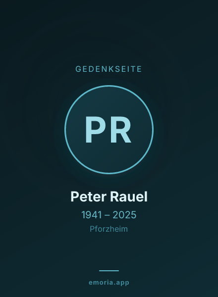 Gedenkportrait von Peter Rauel