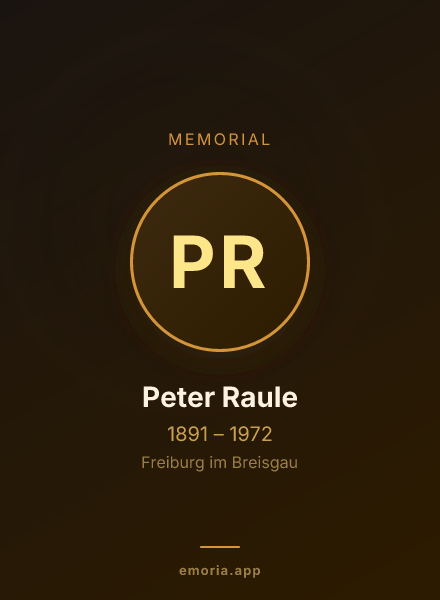 Memorial portrait of Peter Raule