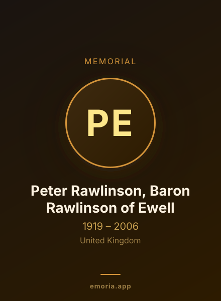 Memorial portrait of Peter Rawlinson, Baron Rawlinson of Ewell