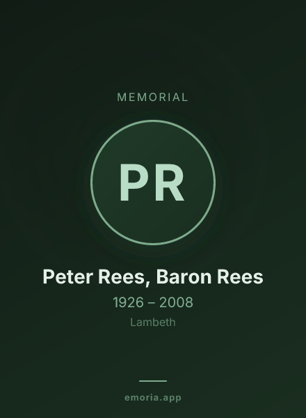 Memorial portrait of Peter Rees, Baron Rees