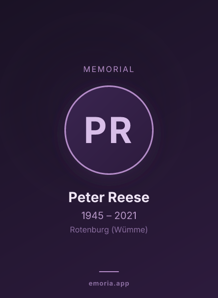 Memorial portrait of Peter Reese
