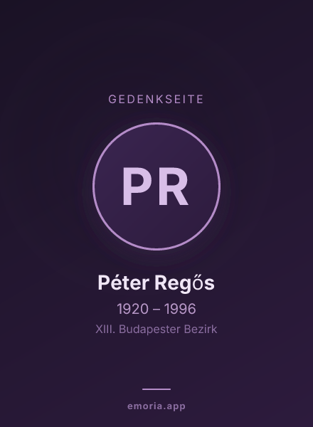 Gedenkportrait von Péter Regős