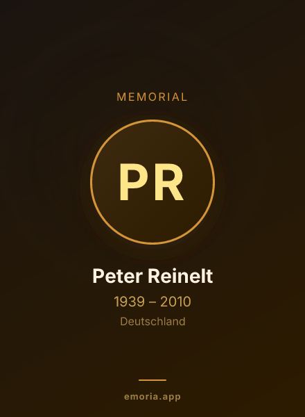 Memorial portrait of Peter Reinelt