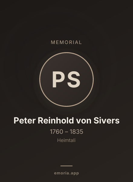 Memorial portrait of Peter Reinhold von Sivers
