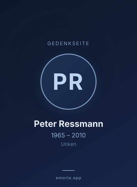 Gedenkportrait von Peter Ressmann