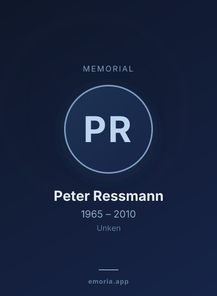 Memorial portrait of Peter Ressmann