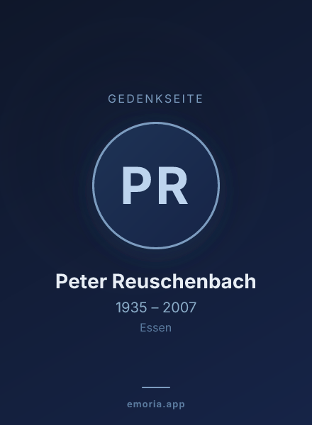 Gedenkportrait von Peter Reuschenbach