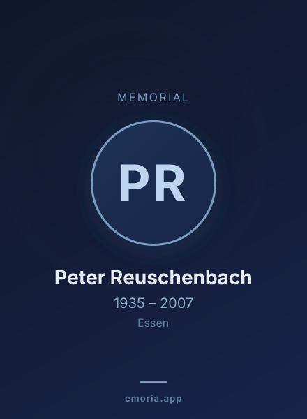 Memorial portrait of Peter Reuschenbach