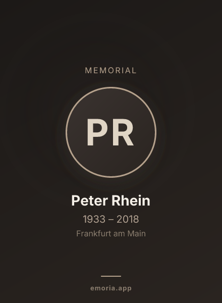 Memorial portrait of Peter Rhein