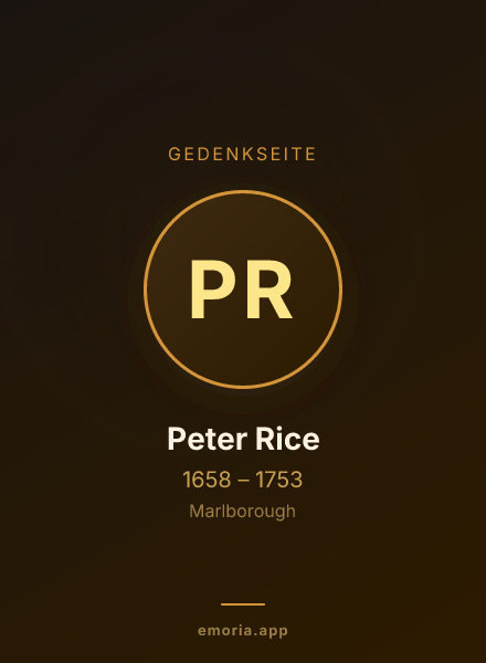 Gedenkportrait von Peter Rice