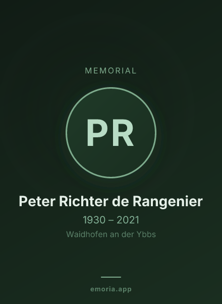 Memorial portrait of Peter Richter de Rangenier