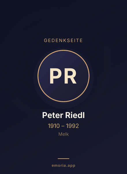 Gedenkportrait von Peter Riedl