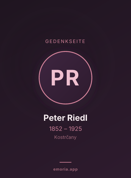 Gedenkportrait von Peter Riedl
