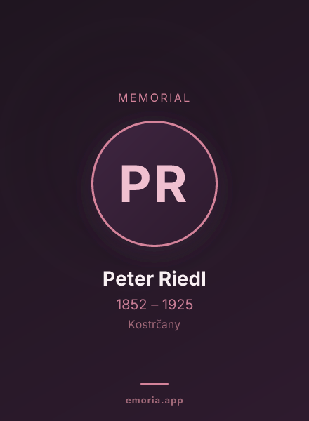 Memorial portrait of Peter Riedl