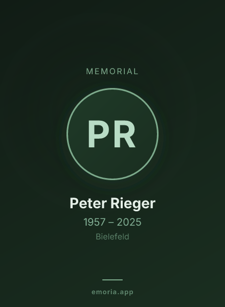 Memorial portrait of Peter Rieger