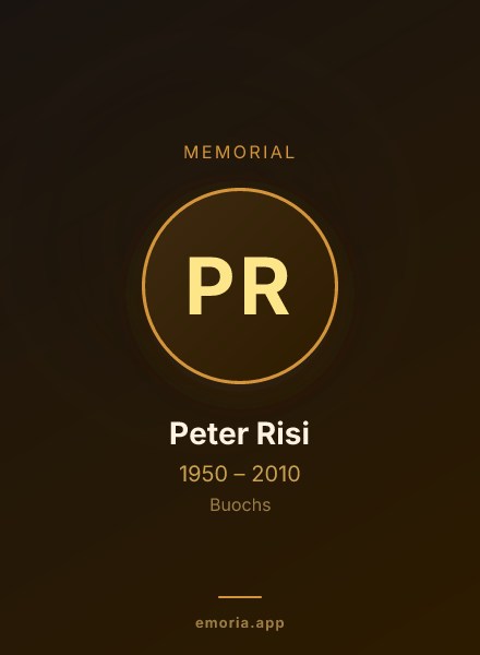 Memorial portrait of Peter Risi