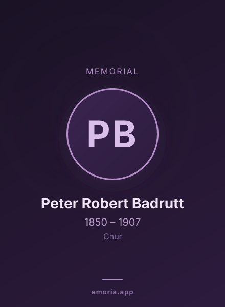 Memorial portrait of Peter Robert Badrutt