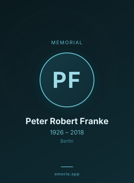 Memorial portrait of Peter Robert Franke
