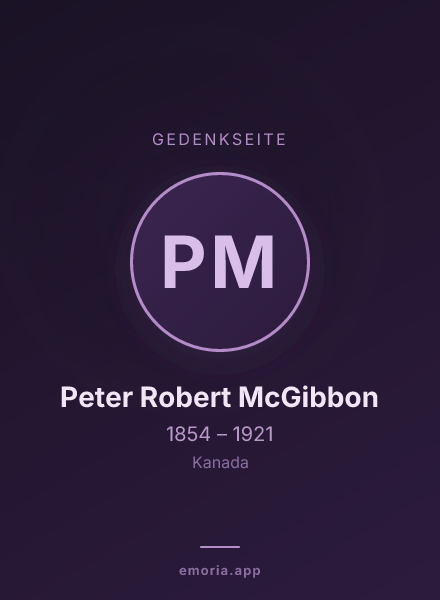 Gedenkportrait von Peter Robert McGibbon