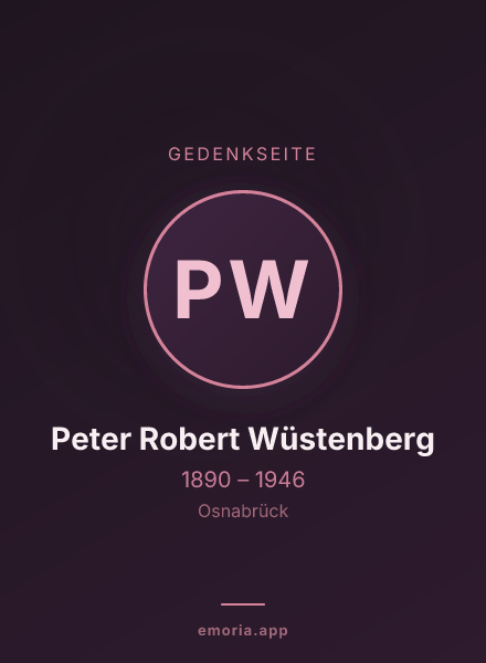 Gedenkportrait von Peter Robert Wüstenberg