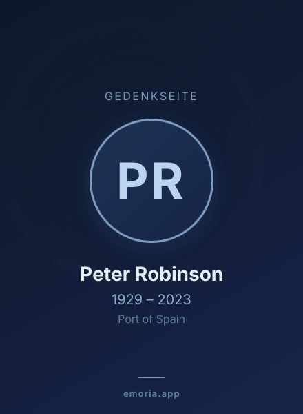 Gedenkportrait von Peter Robinson