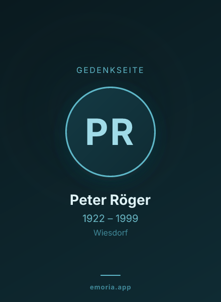 Gedenkportrait von Peter Röger