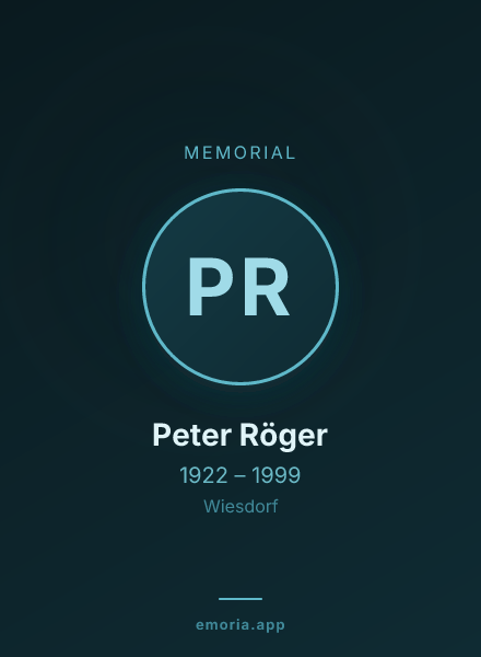 Memorial portrait of Peter Röger
