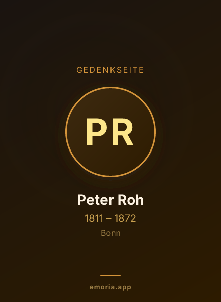 Gedenkportrait von Peter Roh