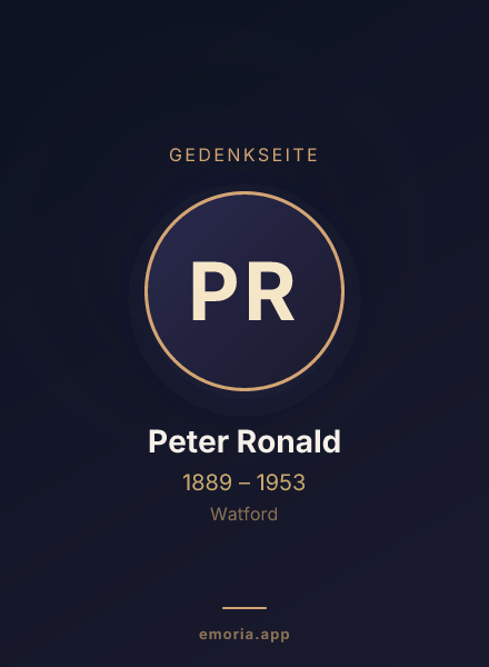 Gedenkportrait von Peter Ronald