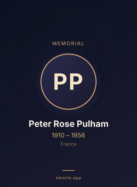 Memorial portrait of Peter Rose Pulham