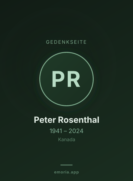 Gedenkportrait von Peter Rosenthal