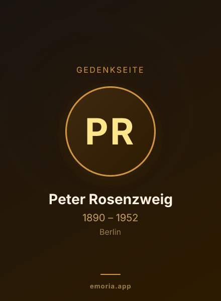Gedenkportrait von Peter Rosenzweig