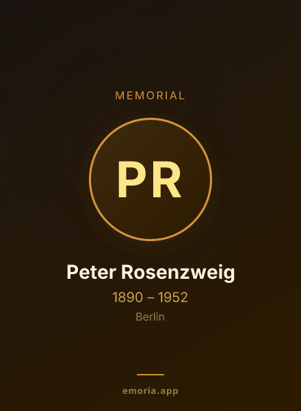 Memorial portrait of Peter Rosenzweig