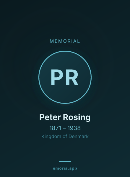Memorial portrait of Peter Rosing