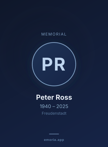 Memorial portrait of Peter Ross
