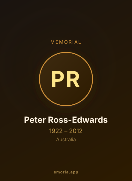 Memorial portrait of Peter Ross-Edwards