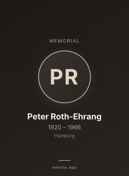 Memorial portrait of Peter Roth-Ehrang