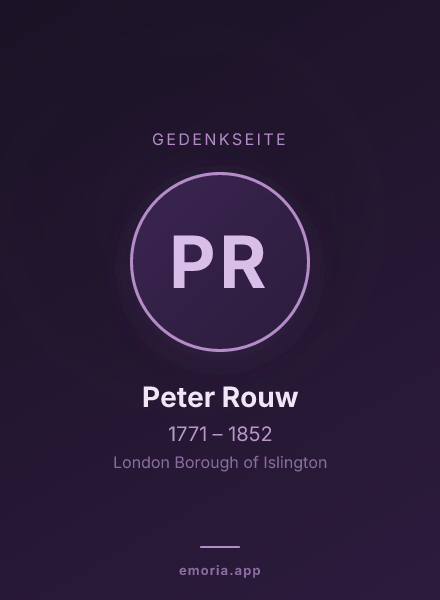 Gedenkportrait von Peter Rouw