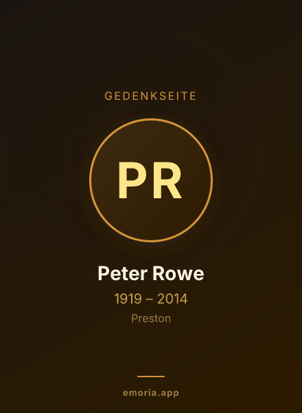 Gedenkportrait von Peter Rowe