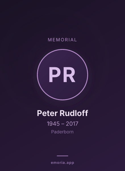 Memorial portrait of Peter Rudloff