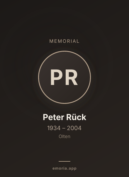 Memorial portrait of Peter Rück