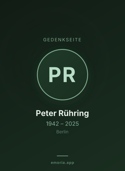 Gedenkportrait von Peter Rühring