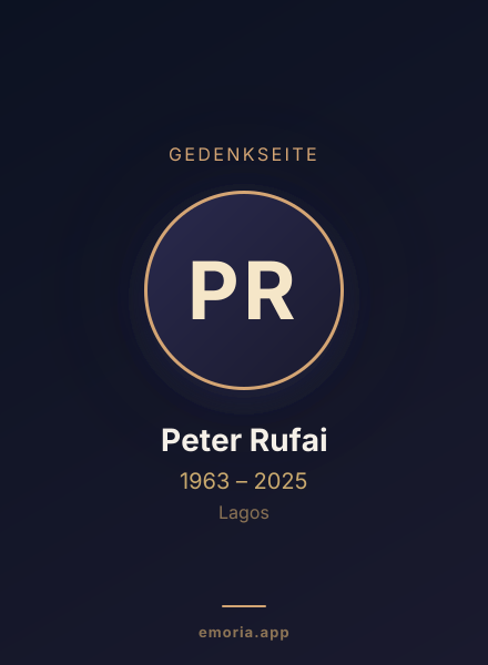 Gedenkportrait von Peter Rufai