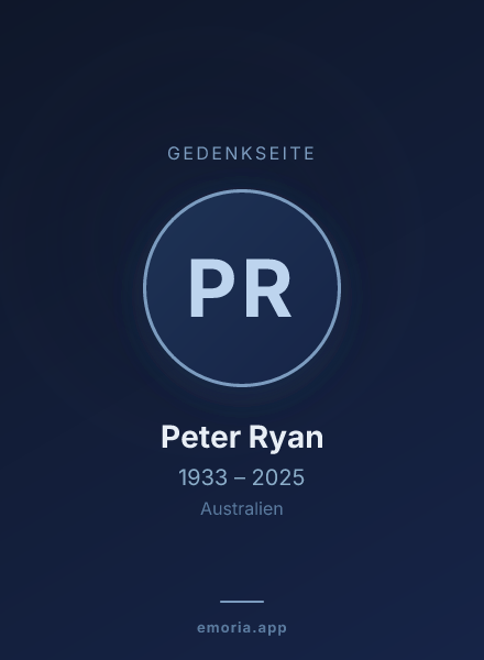 Gedenkportrait von Peter Ryan