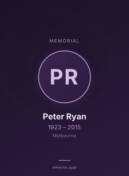 Memorial portrait of Peter Ryan