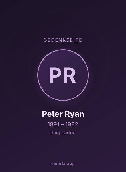 Gedenkportrait von Peter Ryan