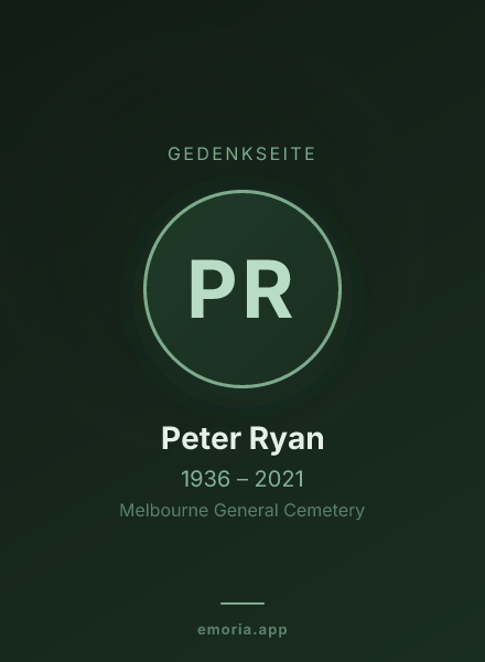 Gedenkportrait von Peter Ryan