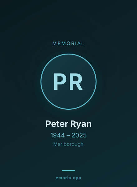 Memorial portrait of Peter Ryan