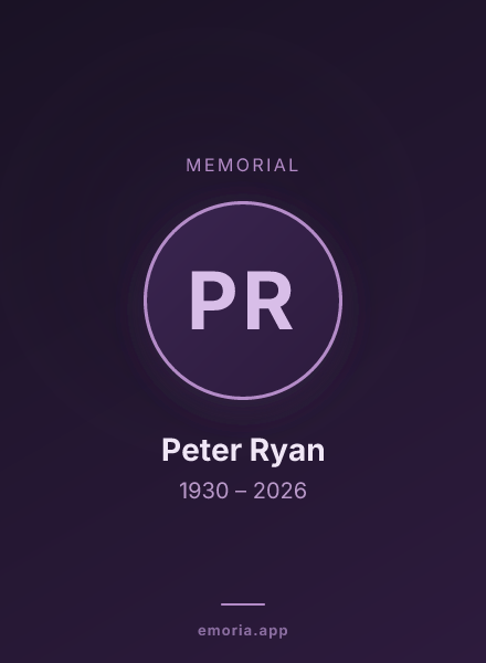 Memorial portrait of Peter Ryan