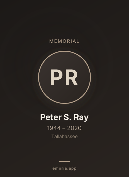 Memorial portrait of Peter S. Ray